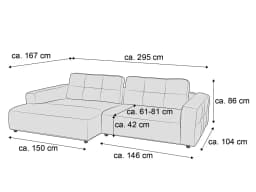 Ecksofa Cally II | Grau
