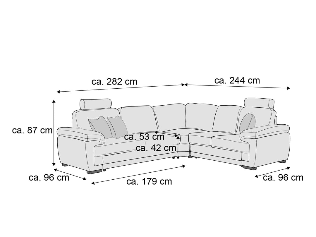 Ecksofa Mallare II | Grau