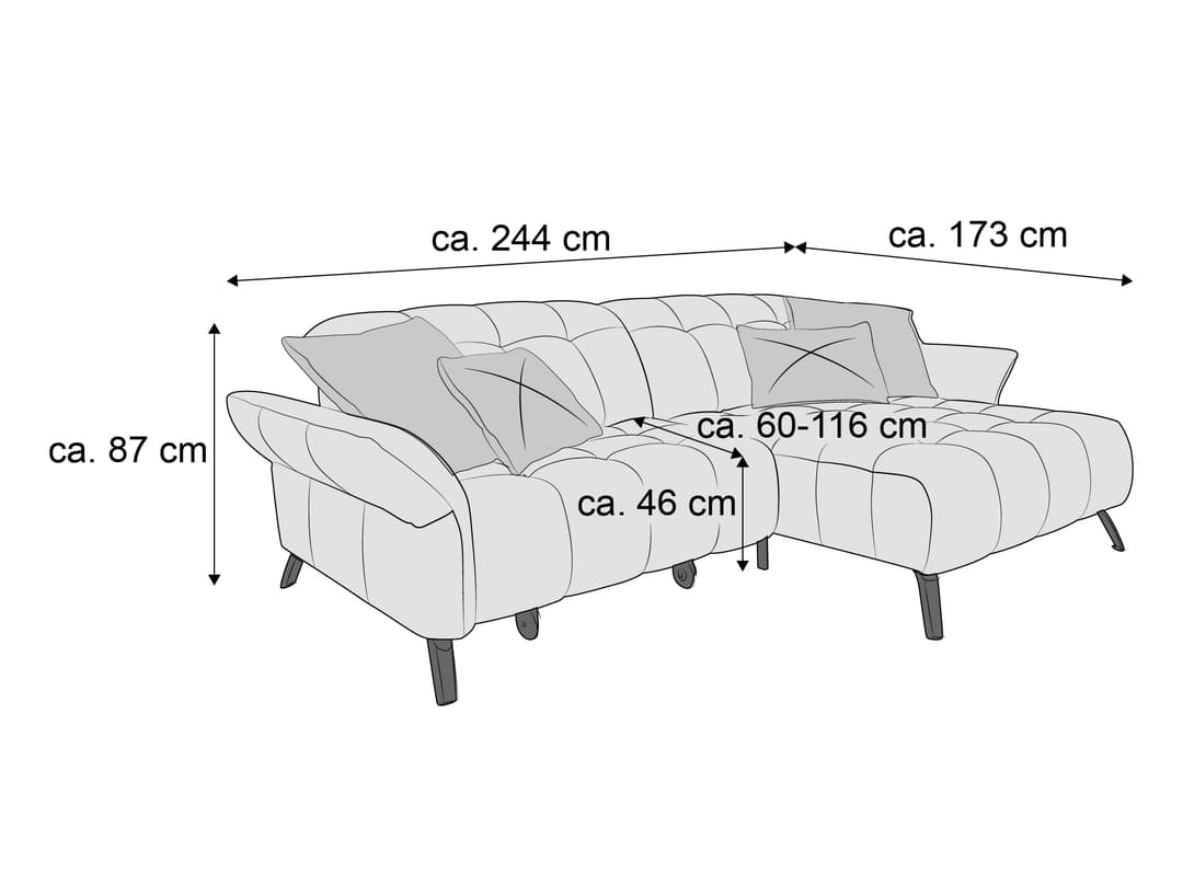 Ecksofa Pippa | Grau