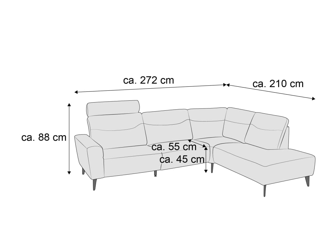Ecksofa Karlson V | Grau