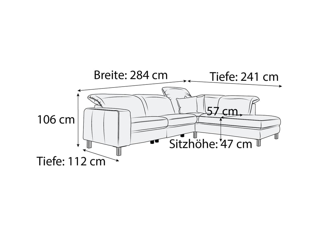 Ecksofa Cabello II | Braun