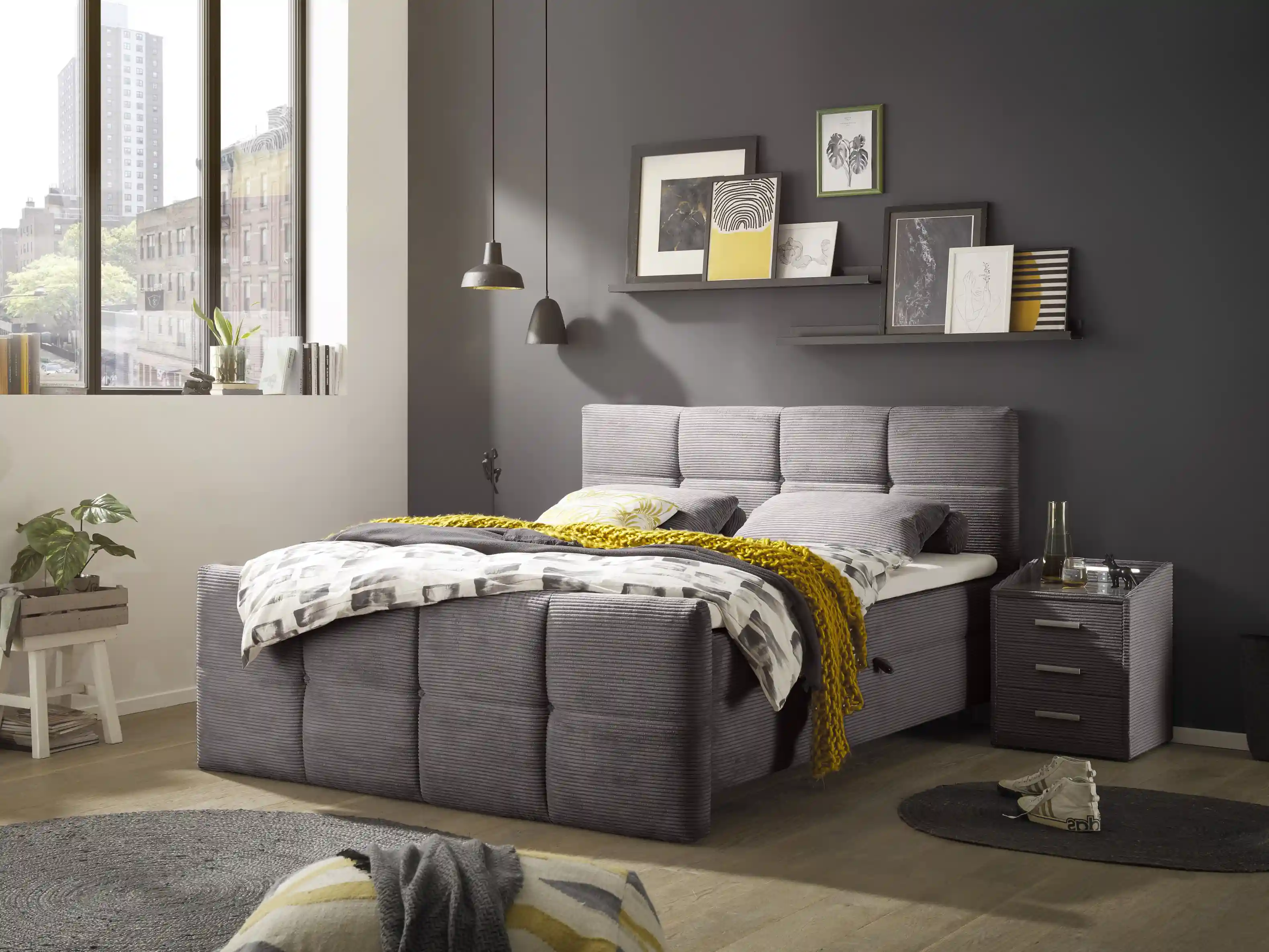 Boxbett Böhrde | Grau
