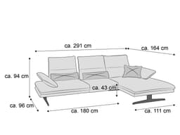 W.Schillig Ecksofa 16777 broadway V | Grau