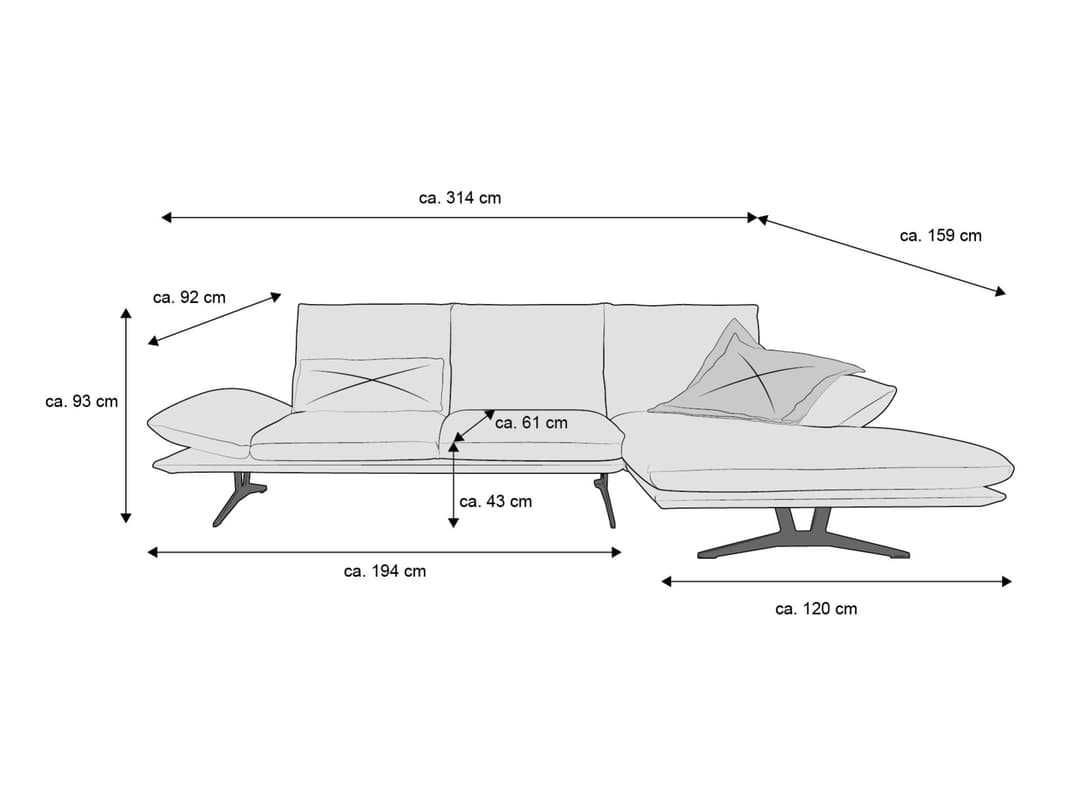 Koinor Ecksofa Francis | Grau