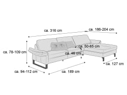 Ecksofa Cherry II | Braun
