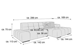 Ecksofa Dacia | Braun