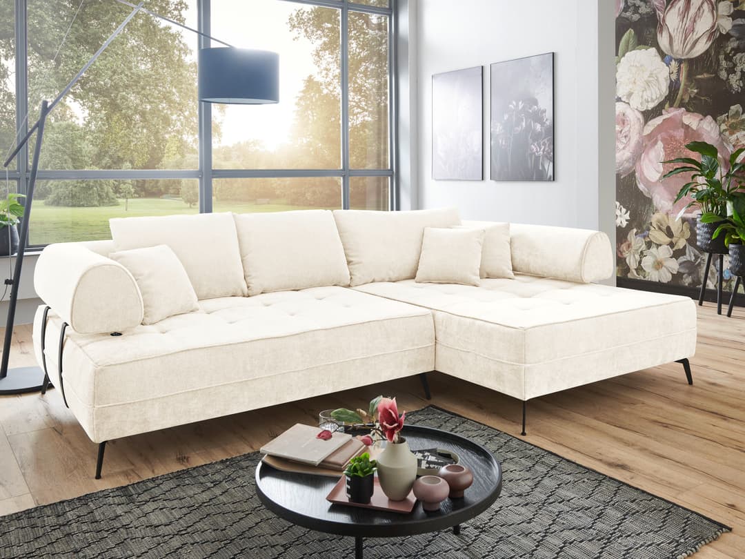 Ecksofa India | Weiß