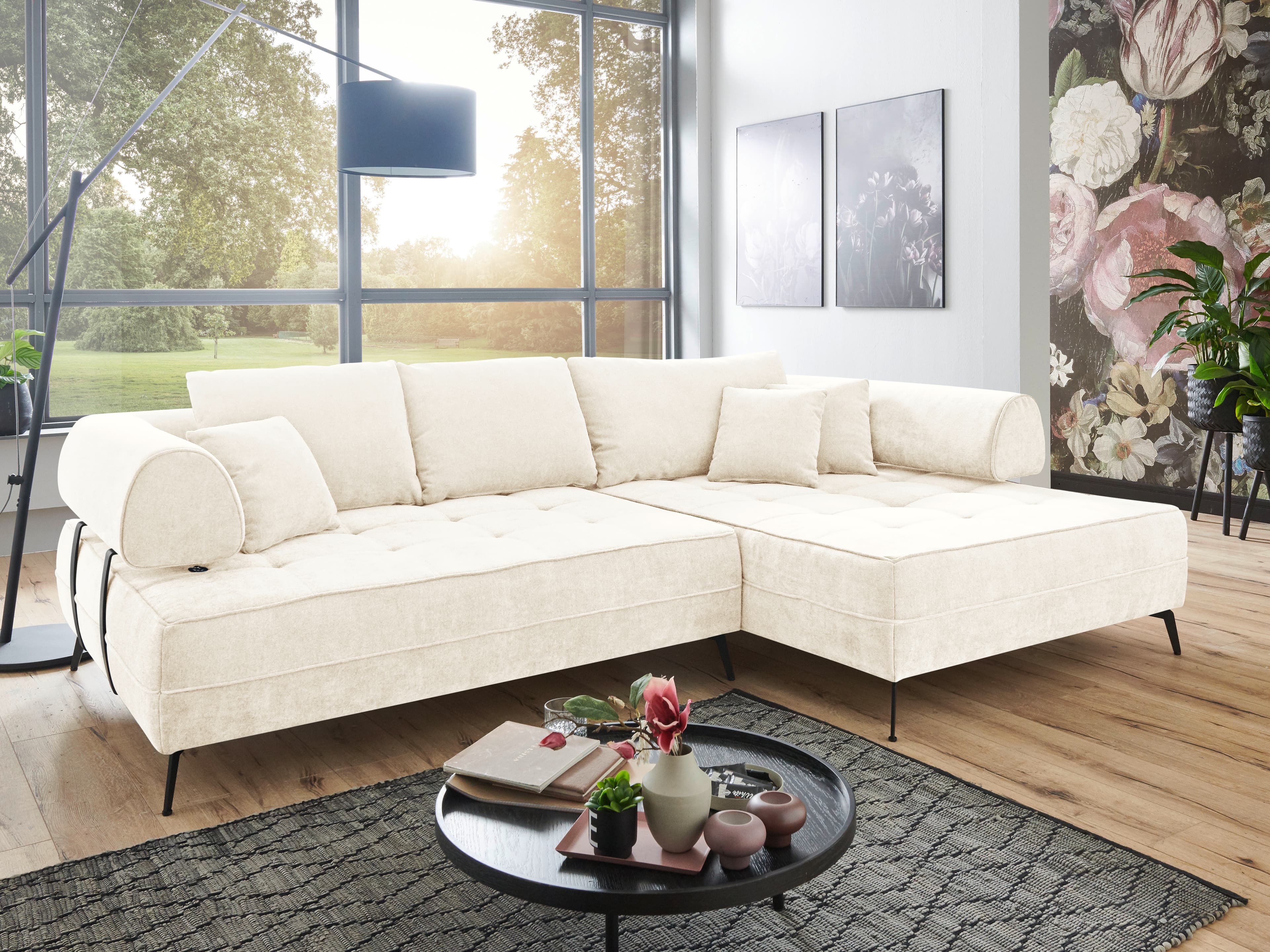 Ecksofa India | Weiß