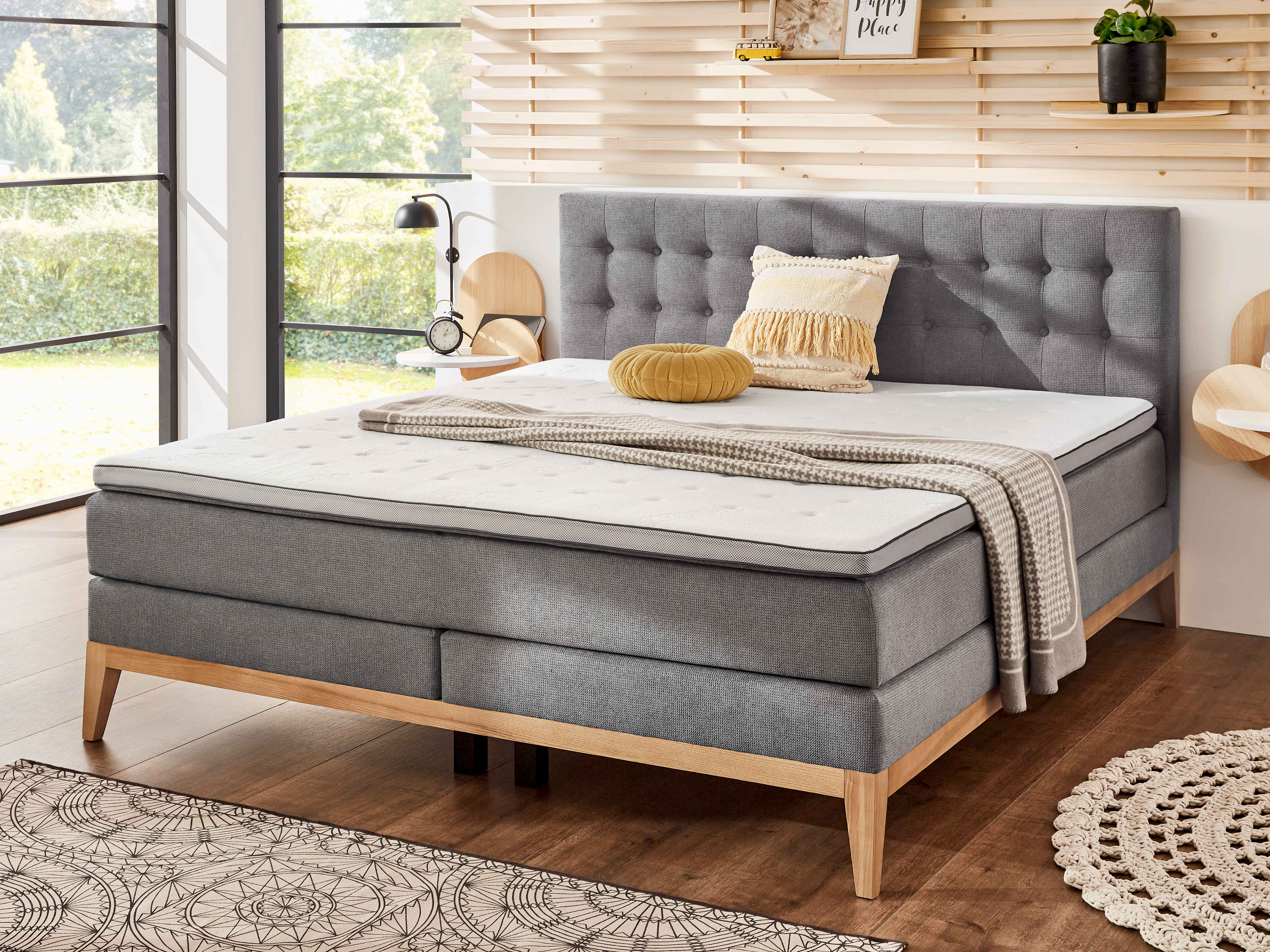 Boxspringbett Sleza | Grau
