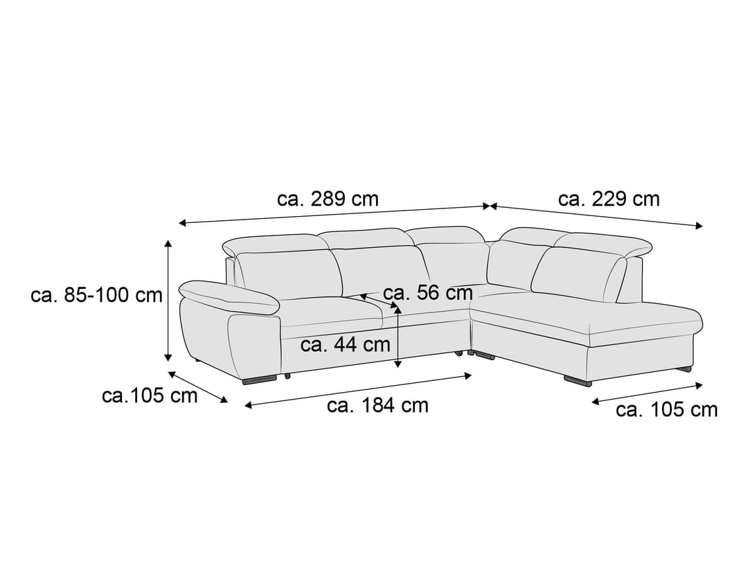 Ecksofa Mason III | Grau