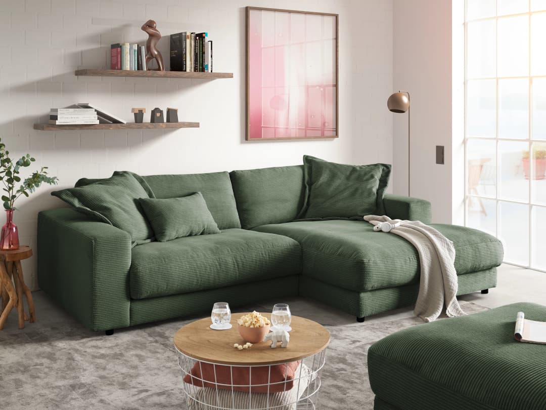 Ecksofa Caldiero VIII | Grün