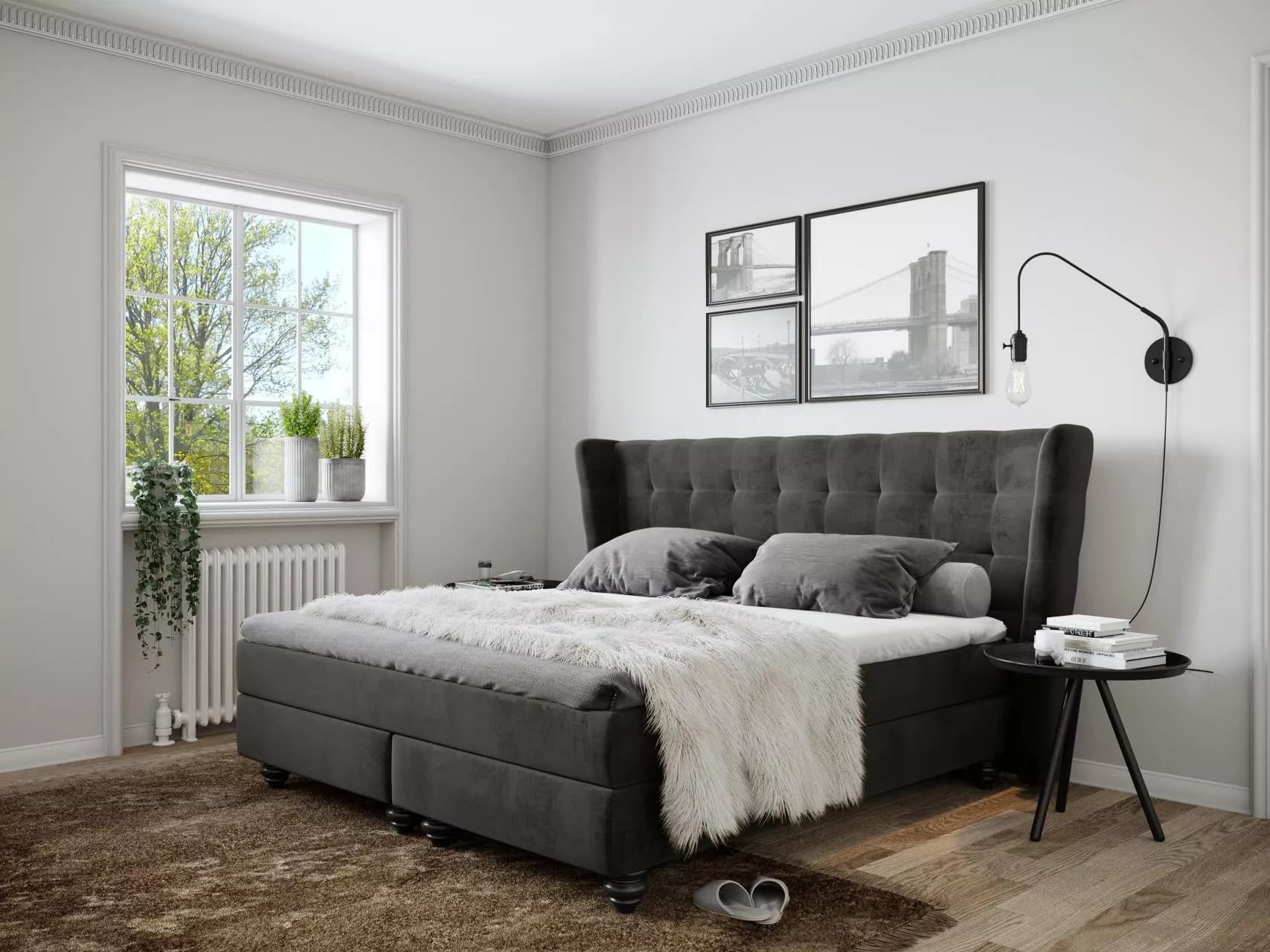 Boxspringbett Salcedo | Grau