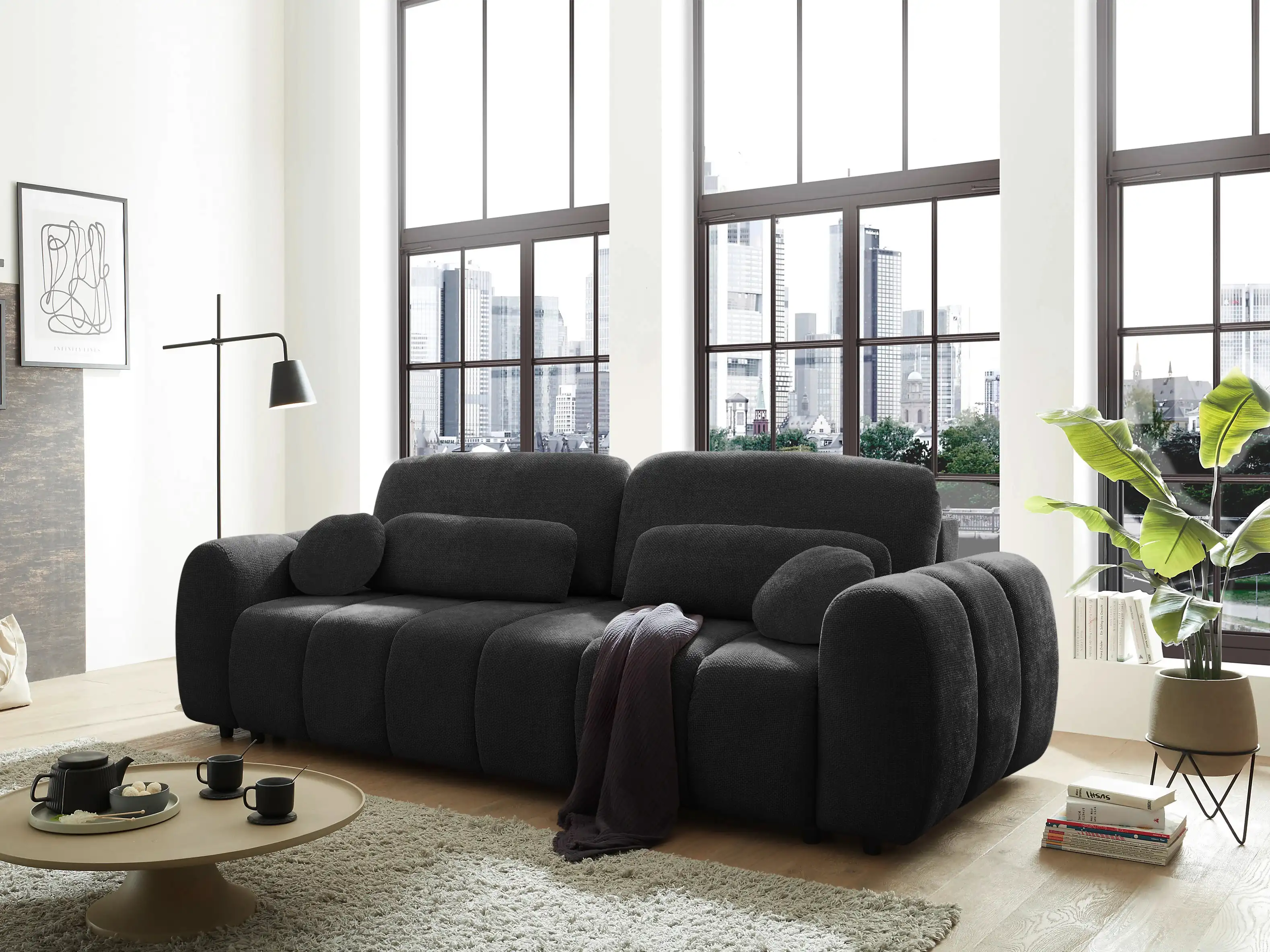Schlafsofa Barn | Schwarz