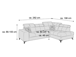 Ecksofa Ballack IV | Grau