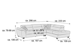 Ecksofa Meka | Schwarz