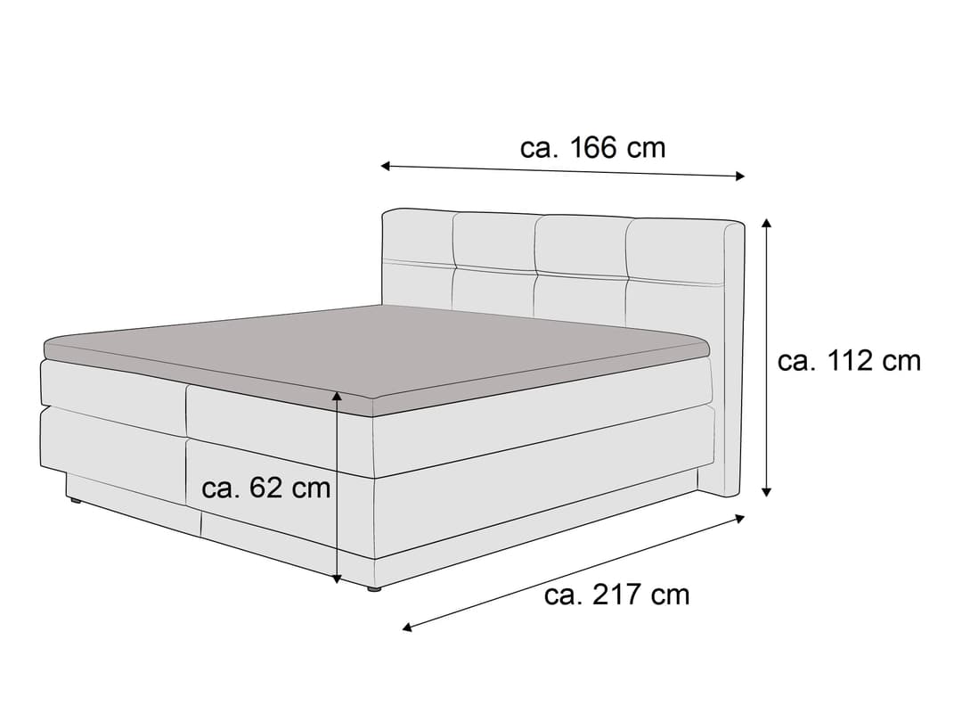 Boxspringbett Saargau | Grau