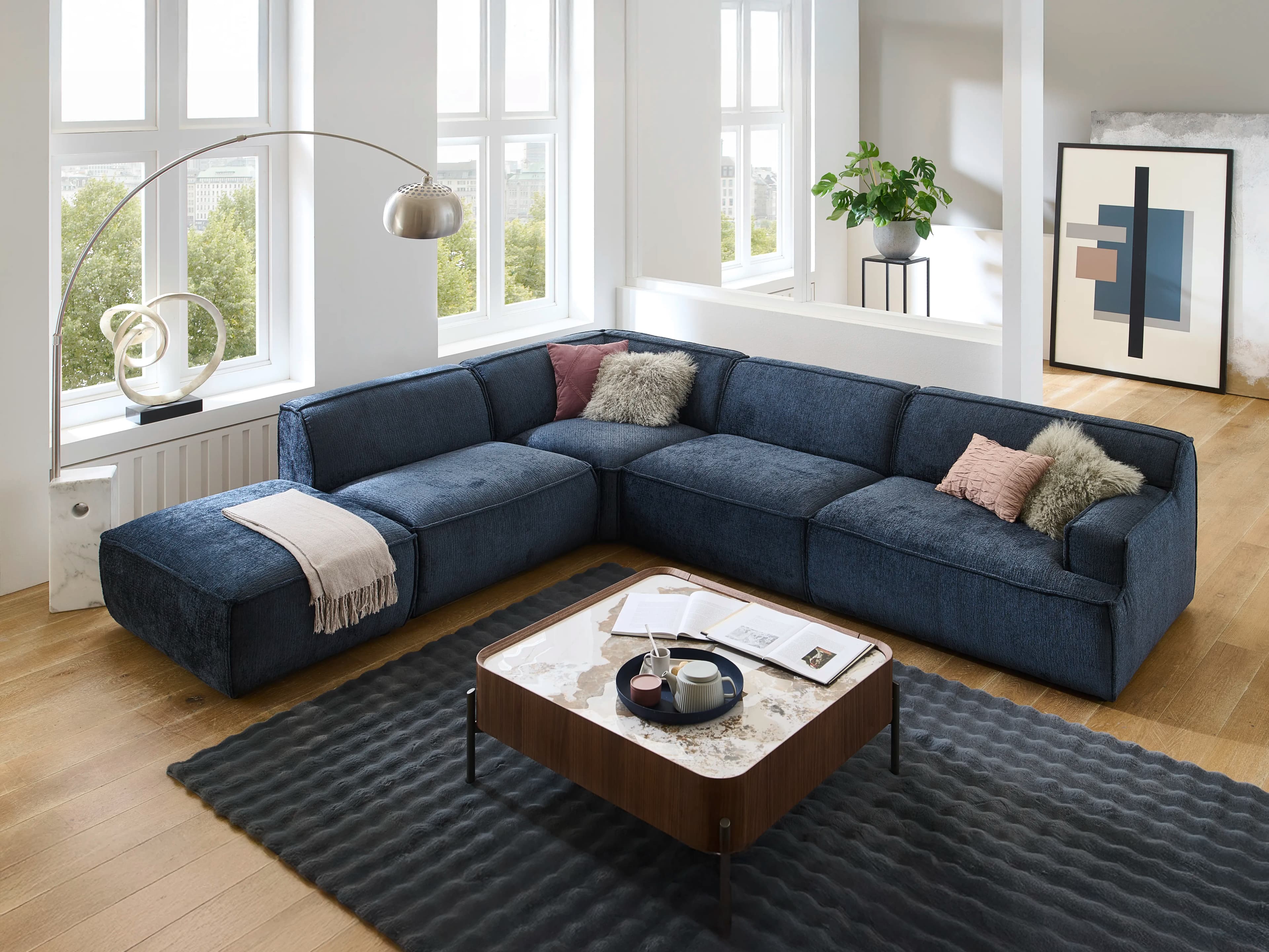 Ecksofa Kasa | Blau