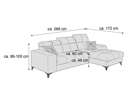 Ecksofa Ballack | Grau