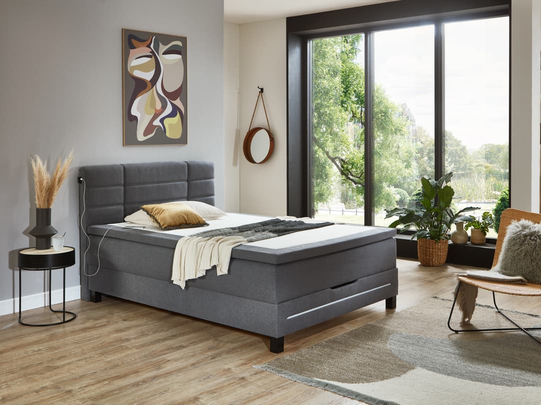 Boxspringbett Samil | Grau