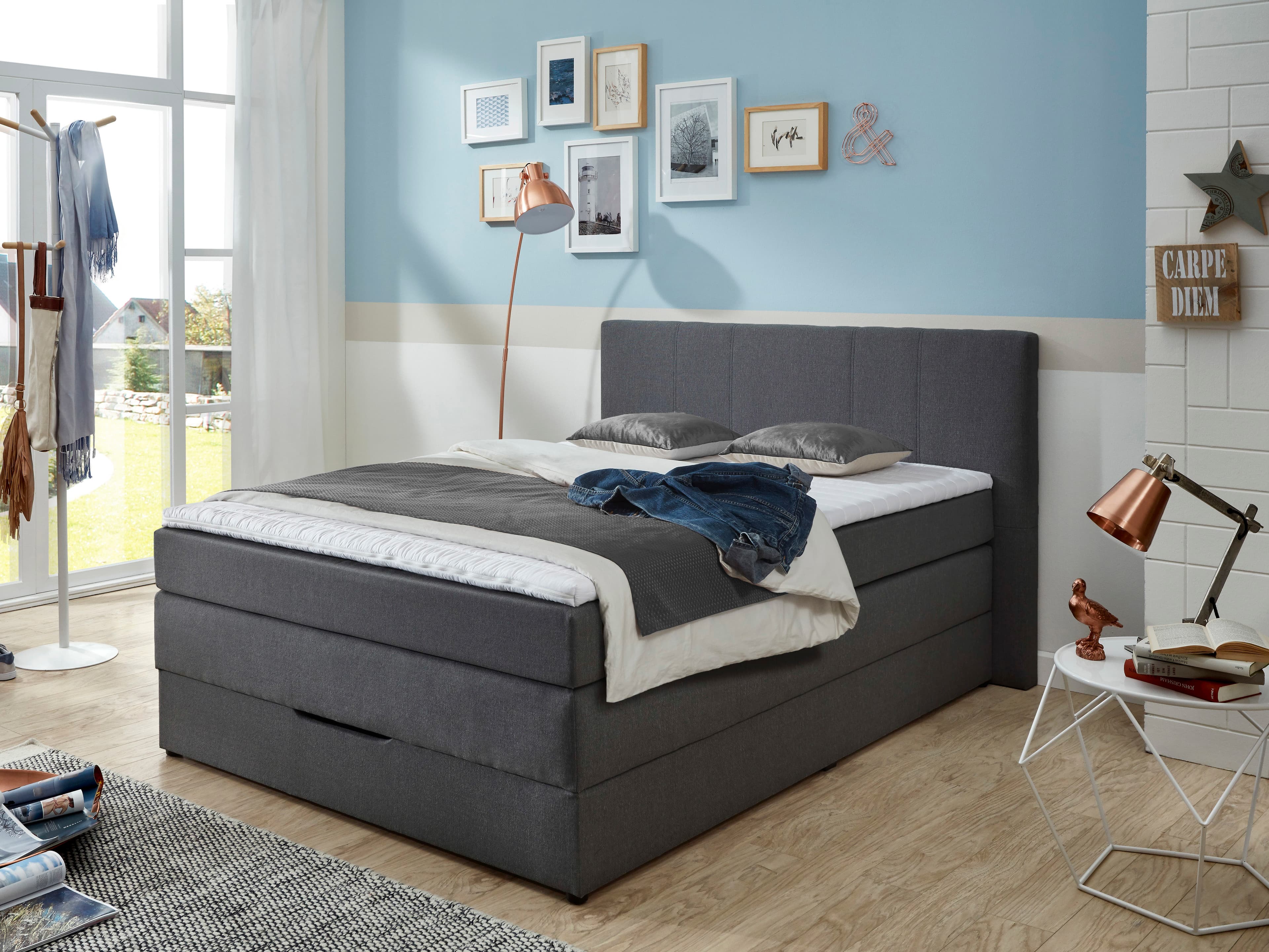Boxspringbett Sajama | Grau