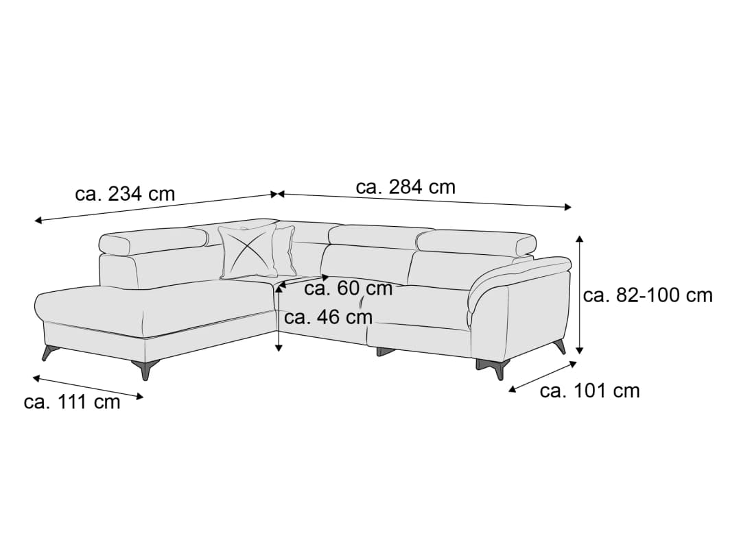 Ecksofa Makala | Grau