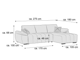 Ecksofa Goni | Grau