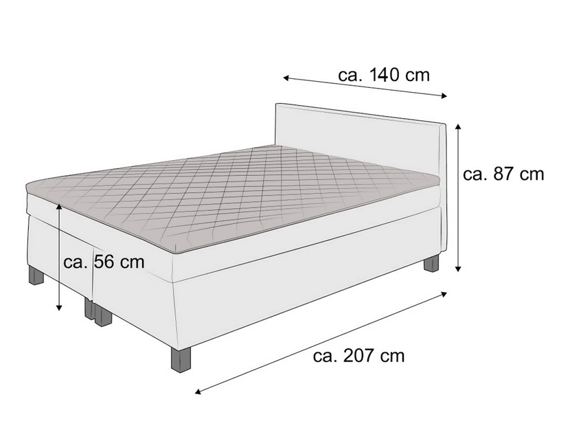 Boxspringbett Sayo | Grau