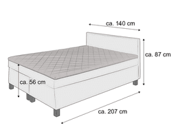 Boxspringbett Sayo | Grau