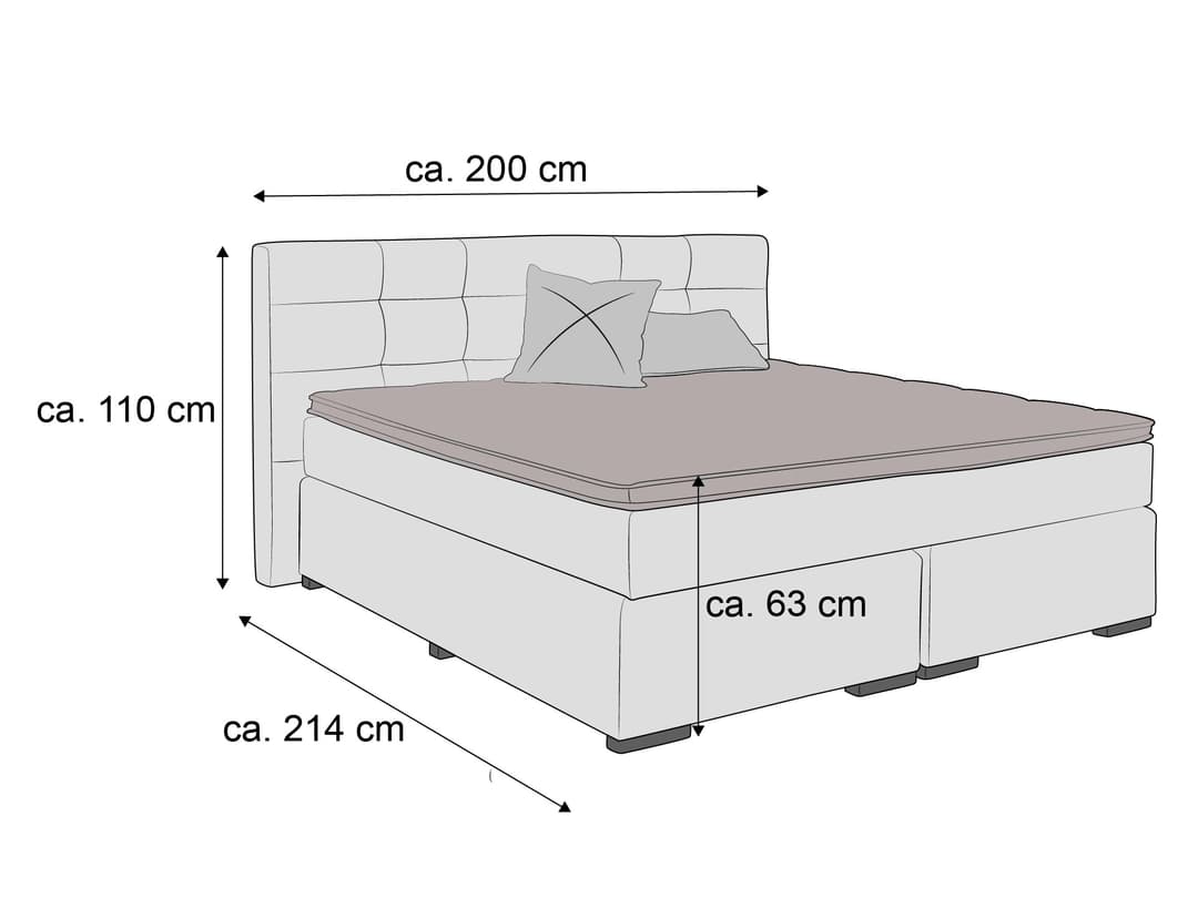 Boxspringbett Sadnig | Grau