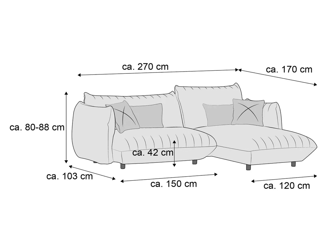 Ecksofa Gia | Grau