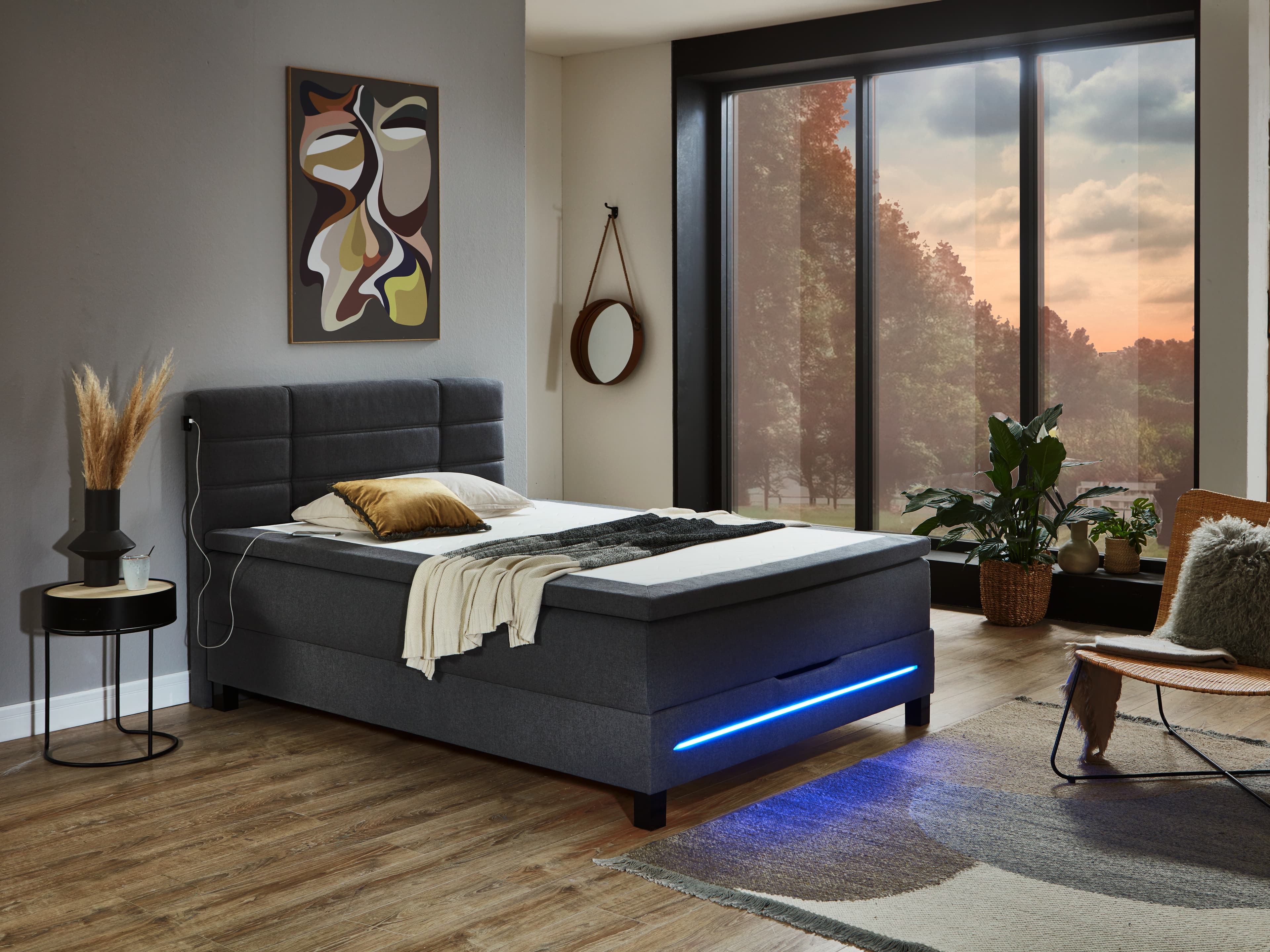 Boxspringbett Samil | Grau