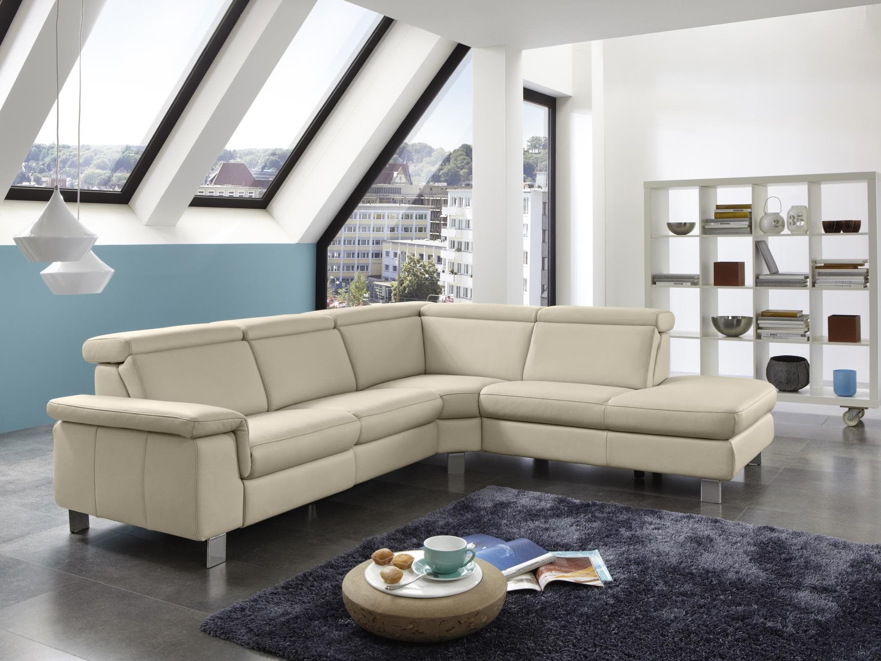 Ecksofa Pomezia V | Weiß