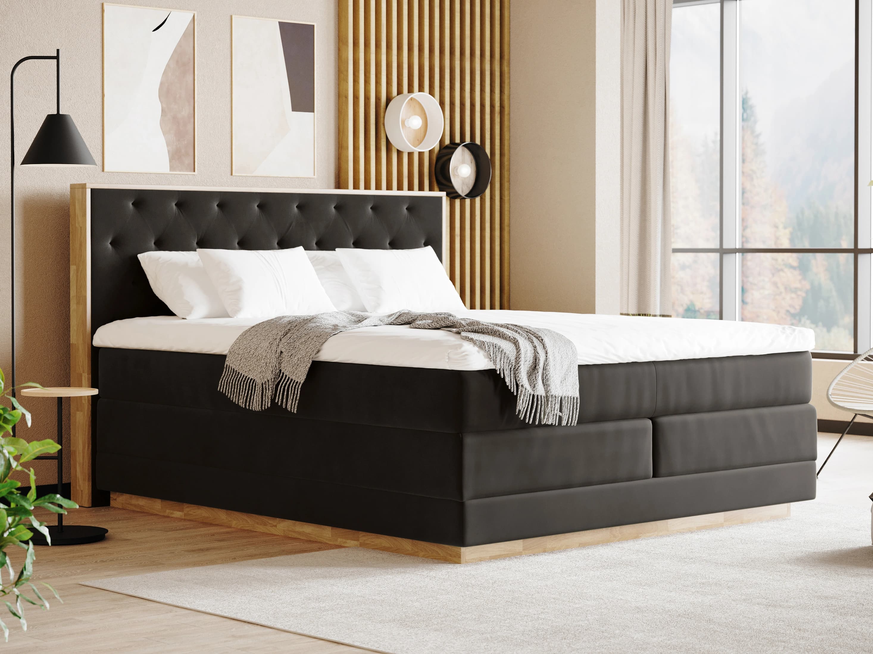 Boxspringbett Cossau | Beige