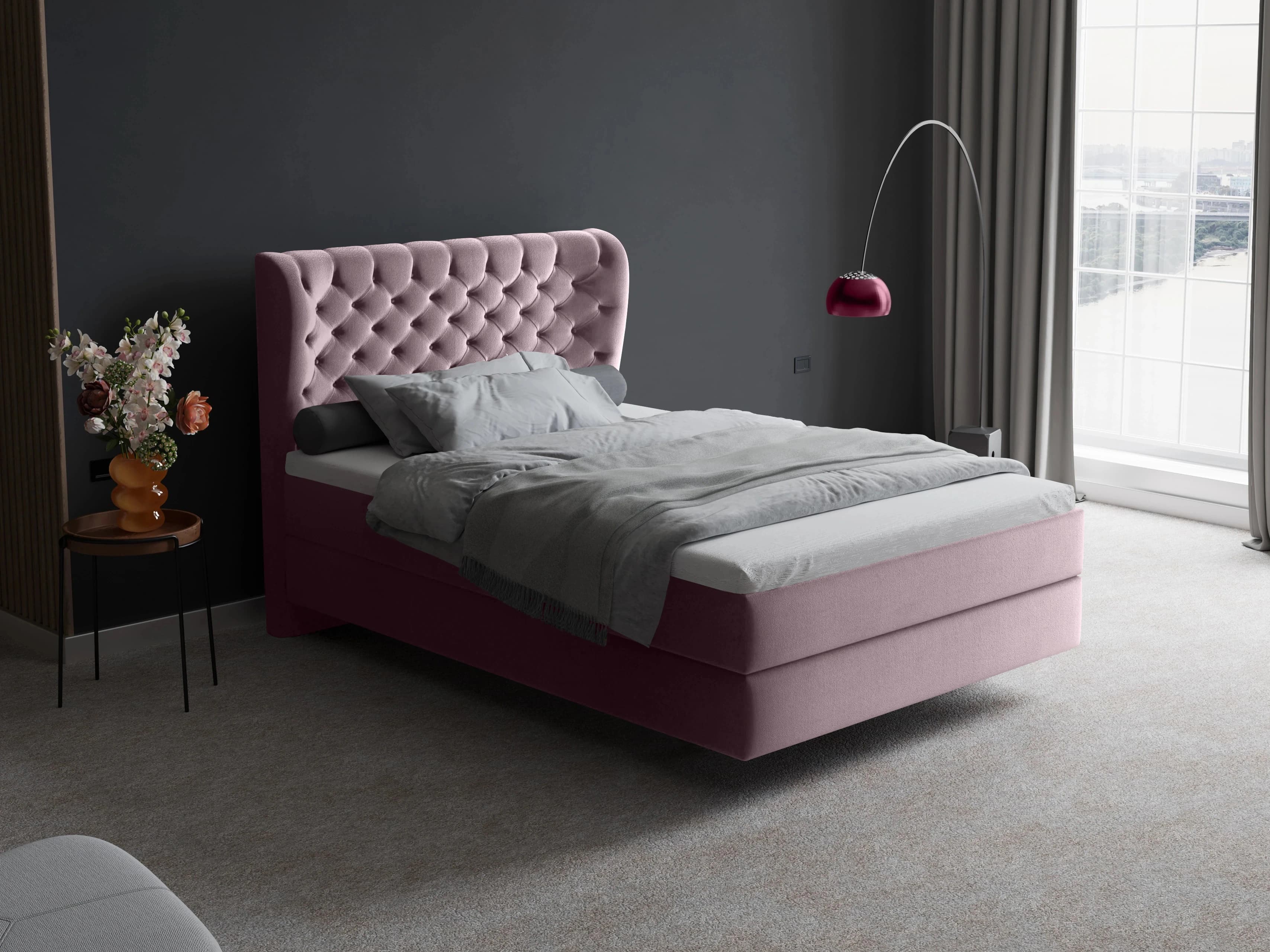 Boxspringbett Sanatro III | Rosa