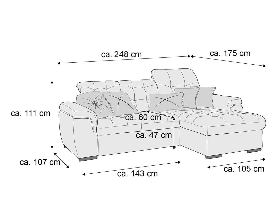 Ecksofa Marcon | Grau