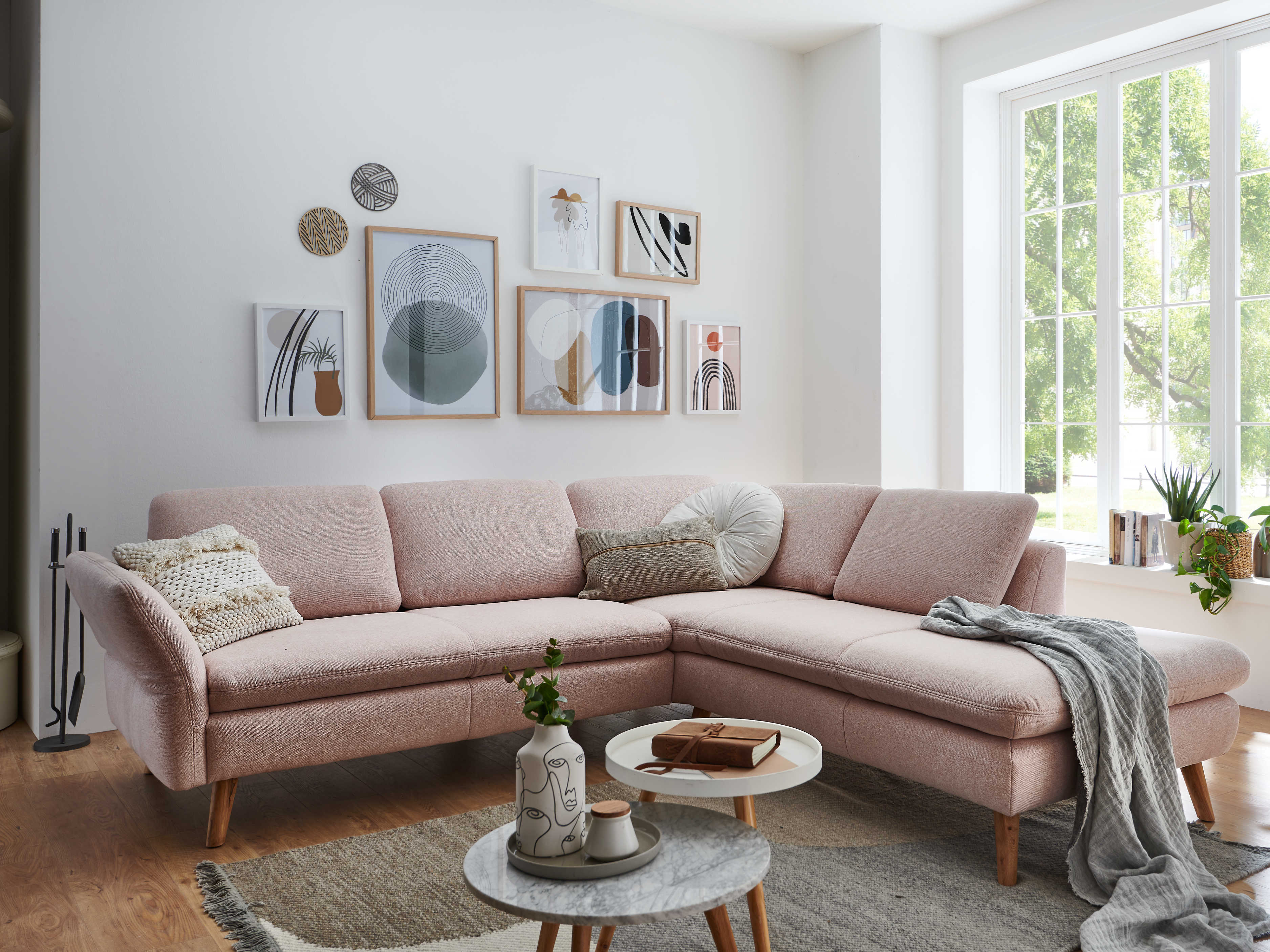 Ecksofa Grontario | Rosa