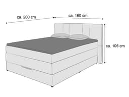 Boxspringbett Sajama | Grau