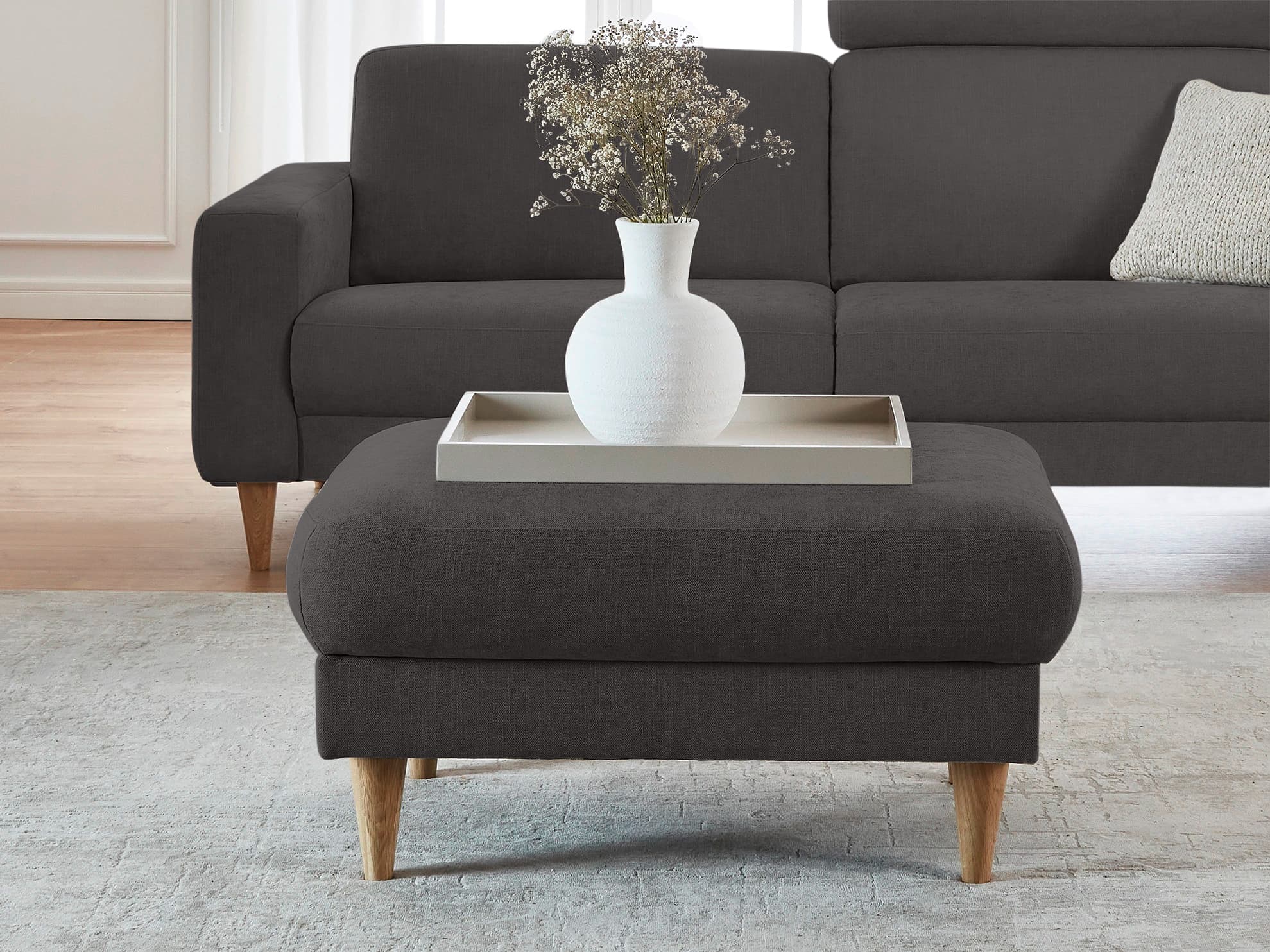 Polsterhocker Karlson IV | Grau