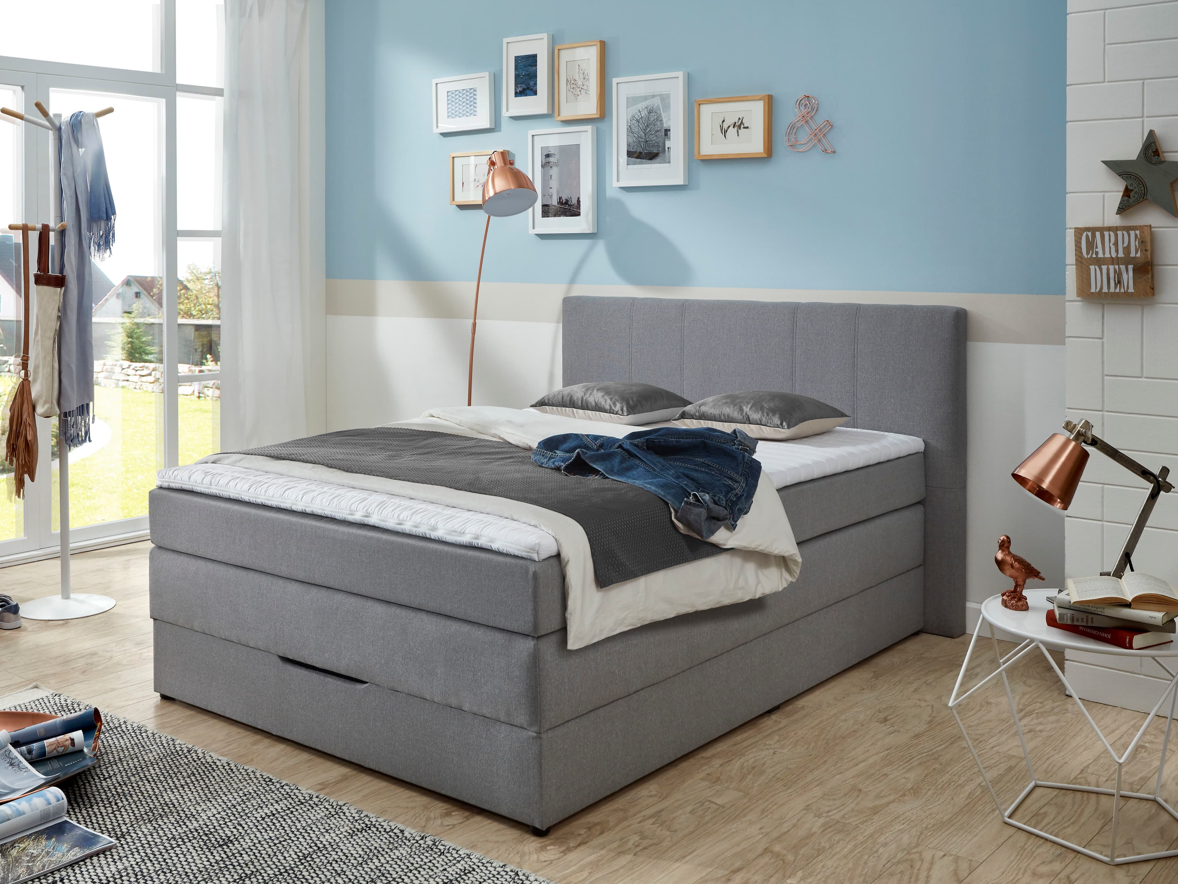 Boxspringbett Sajama | Grau