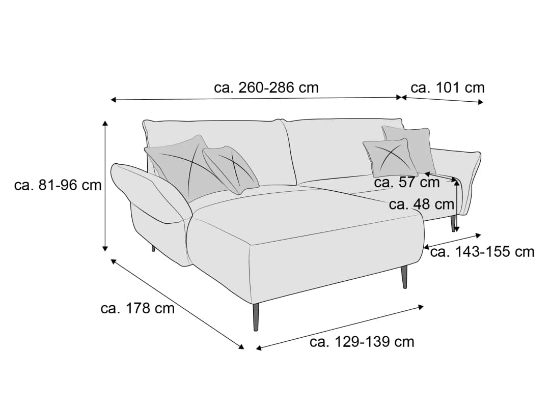 Ecksofa Bagira II | Grau