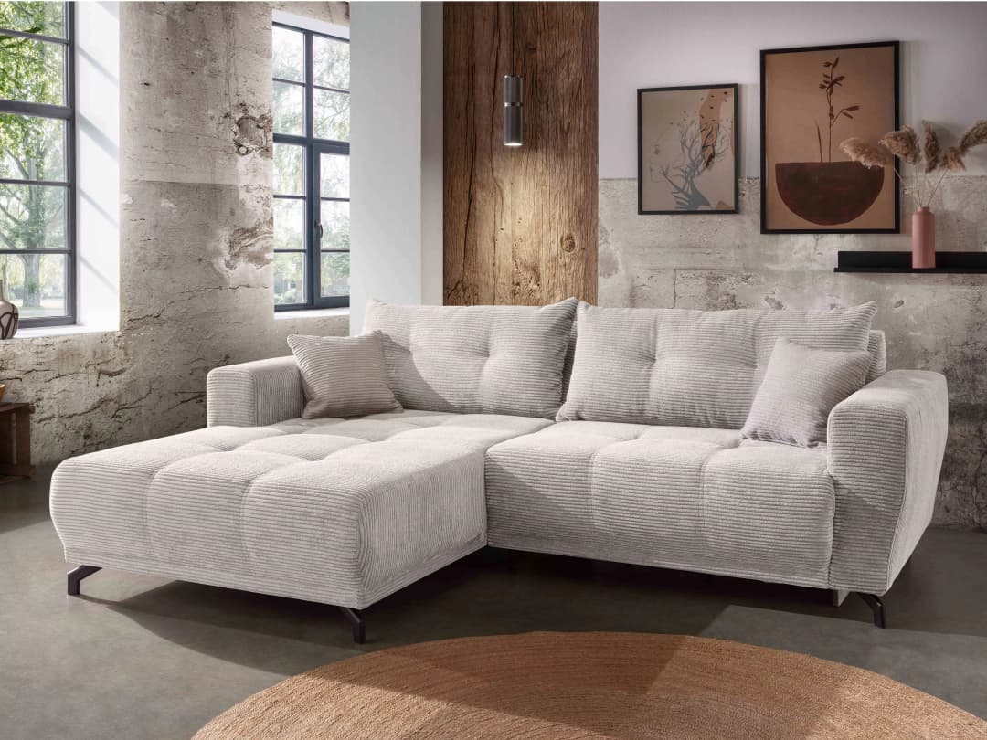 Ecksofa Birden | Grau