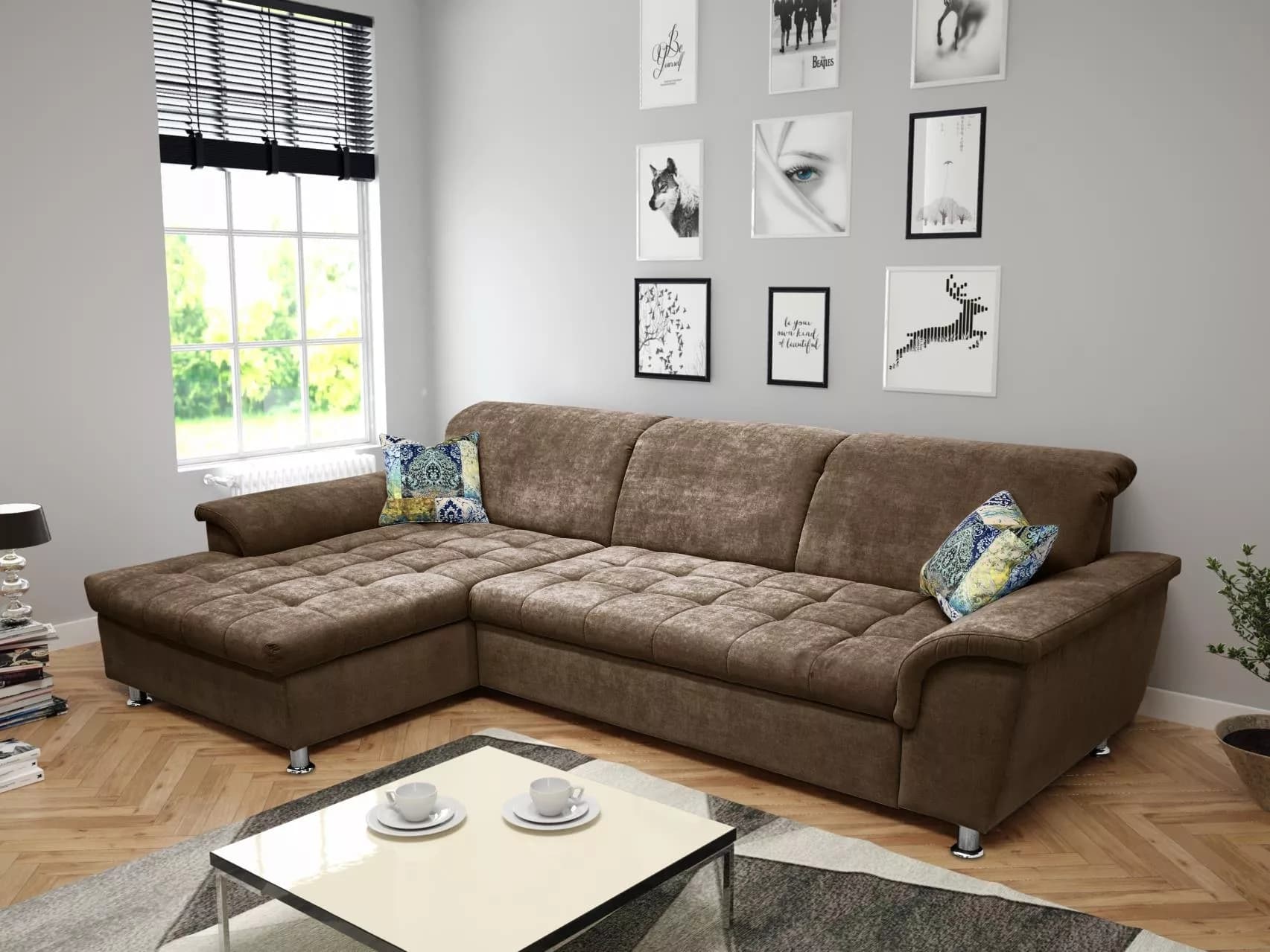 Ecksofa Drenchia | Braun