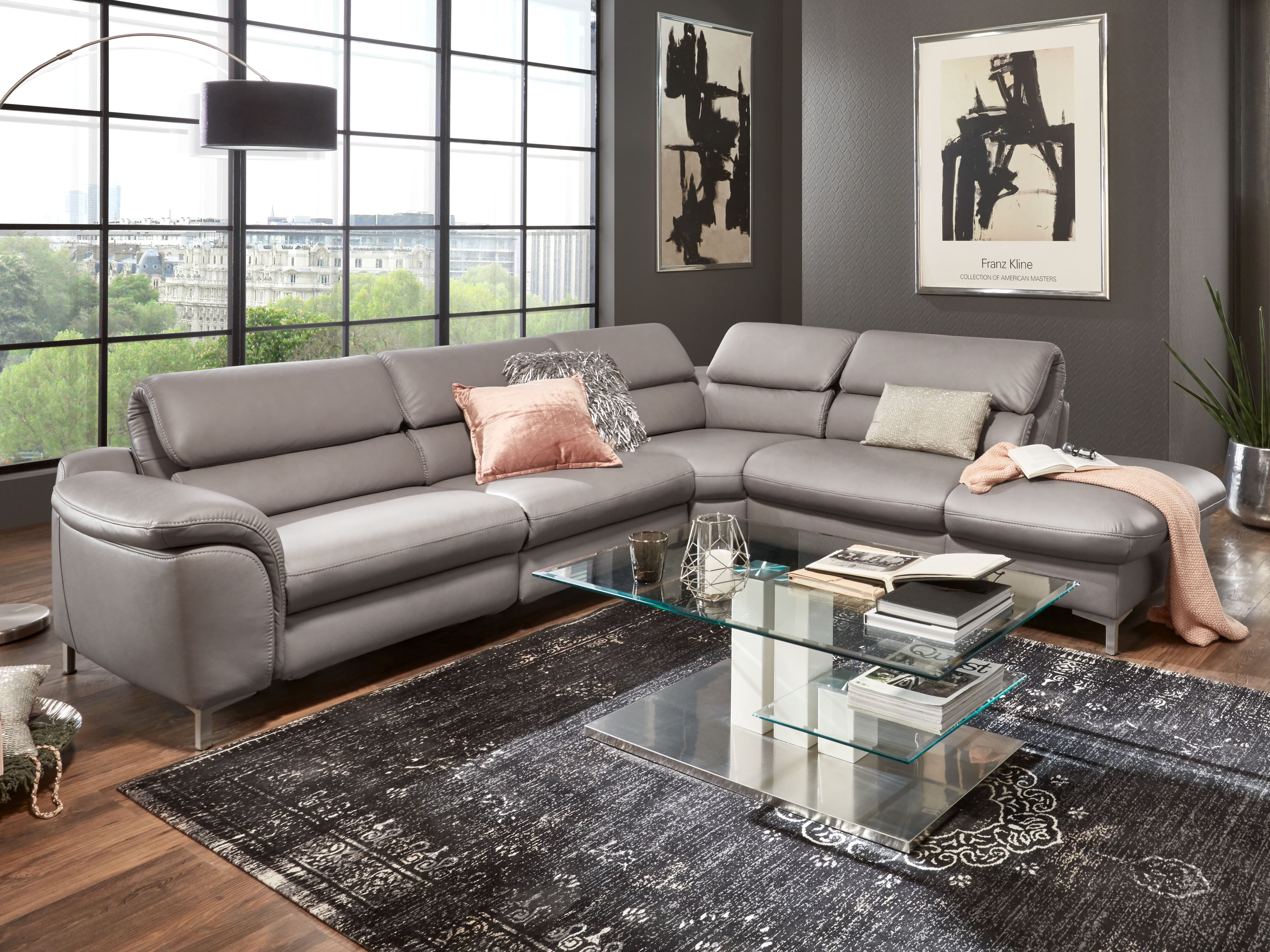 Ecksofa Hennens III | Grau