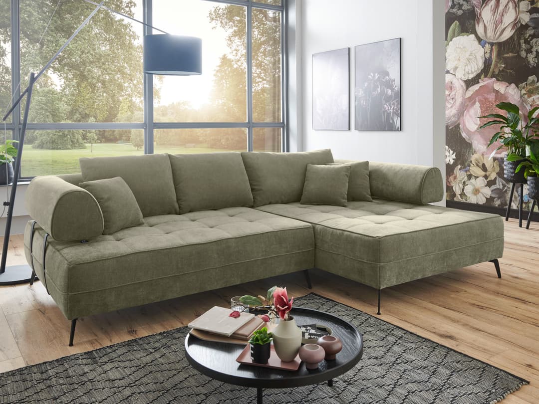 Ecksofa India | Grün