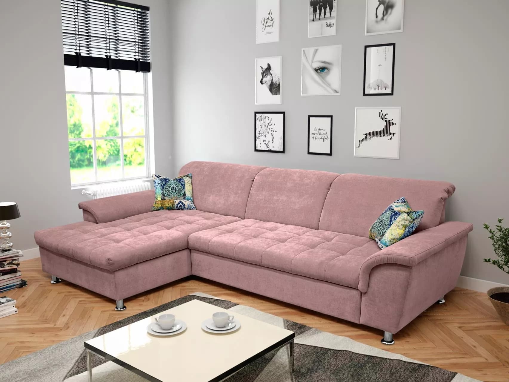 Ecksofa Drenchia | Rosa