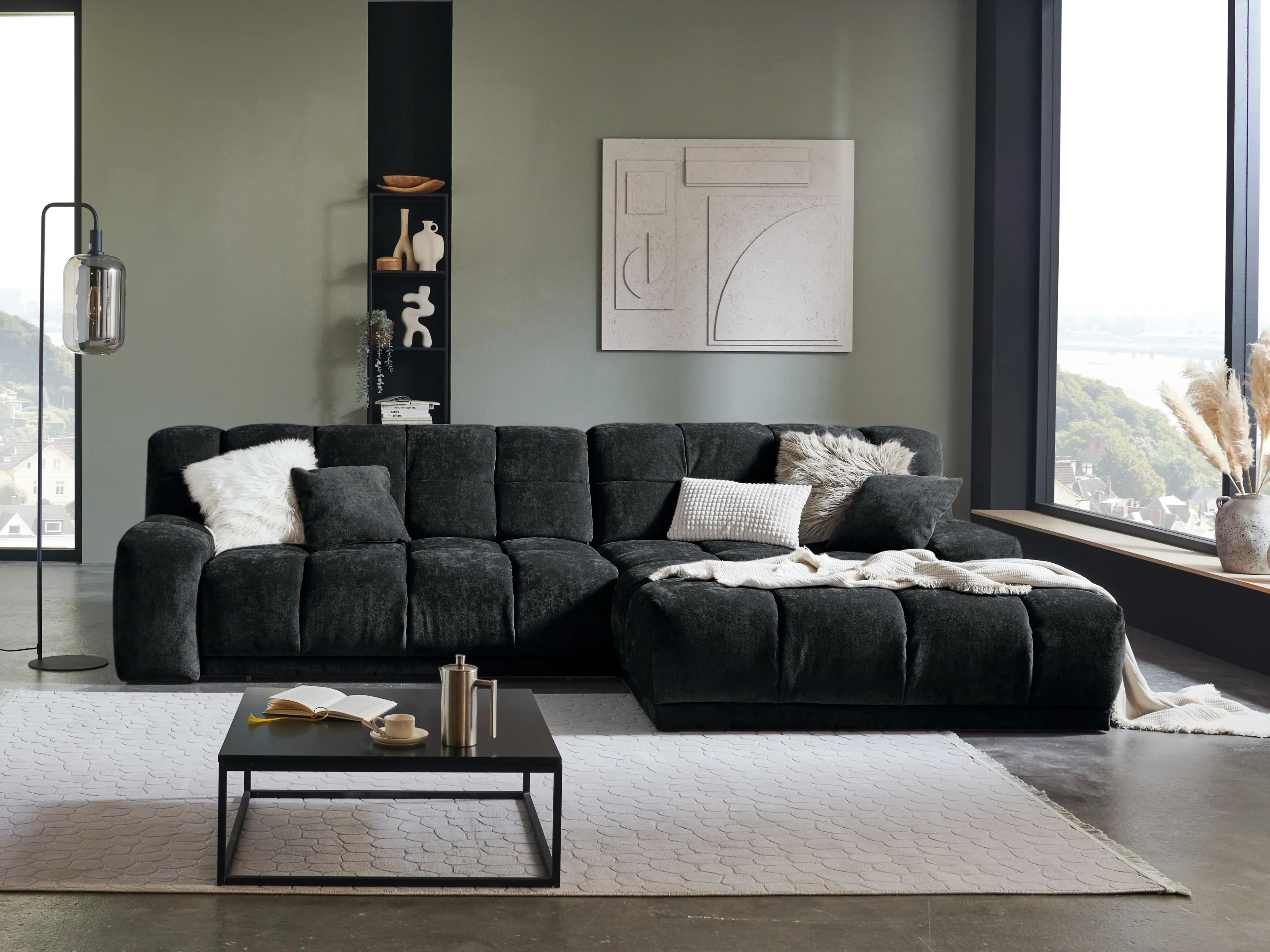 Ecksofa Isolengo II | Schwarz