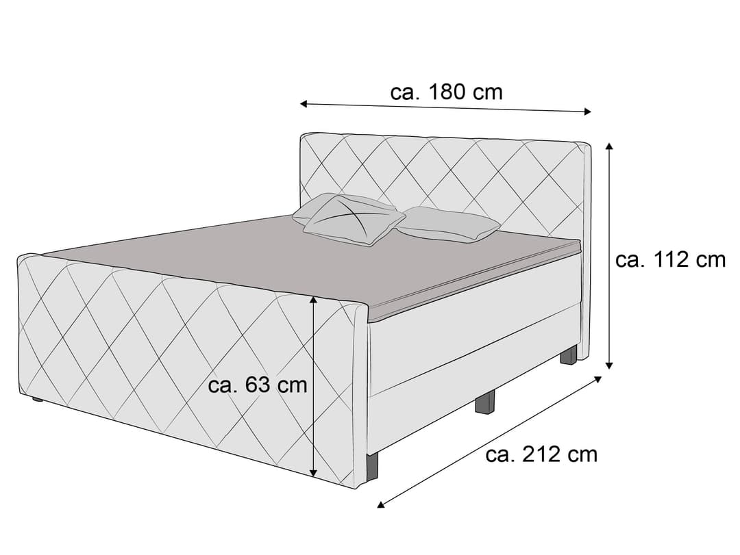 Boxspringbett Saile | Grau