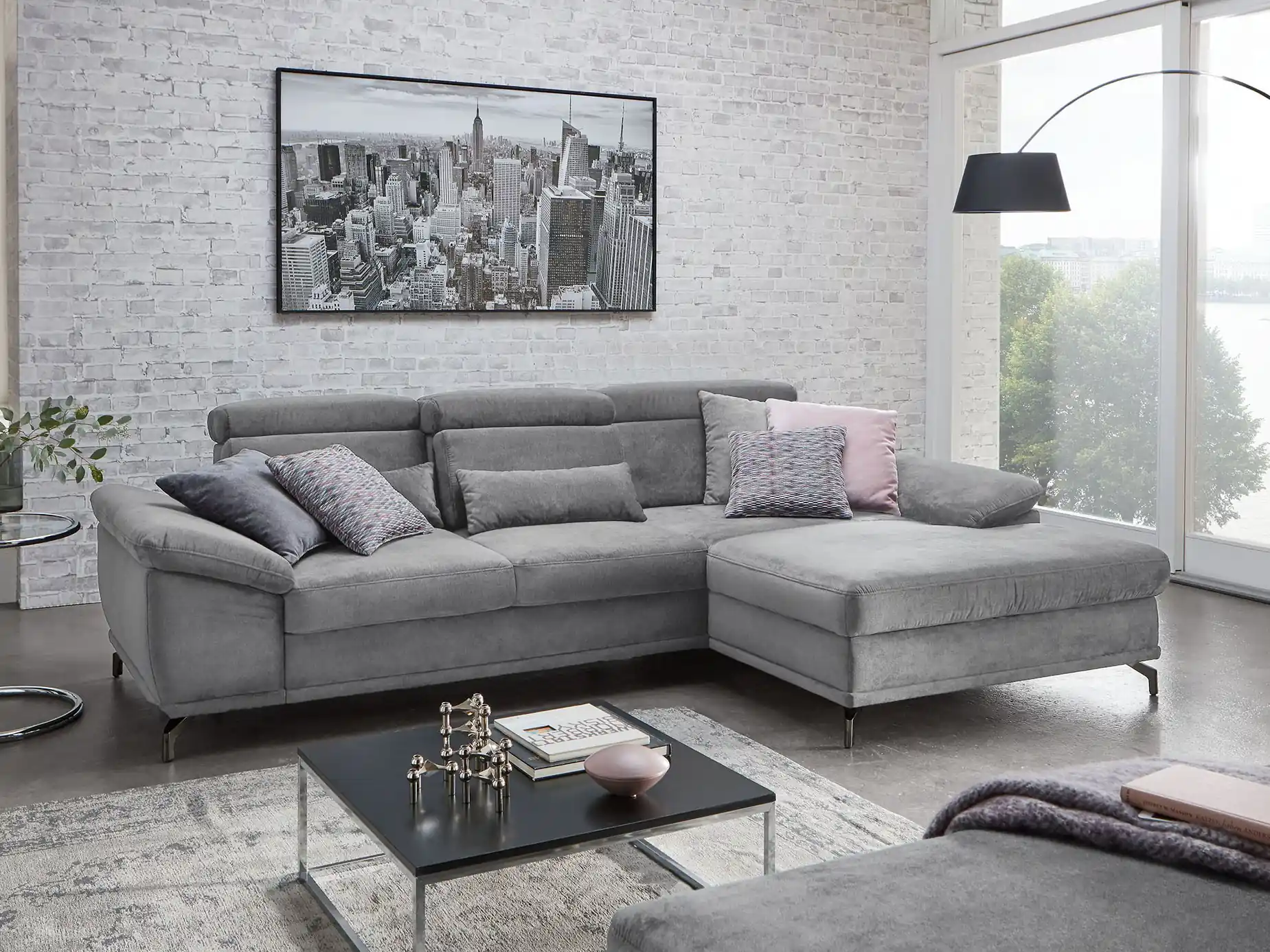 Ecksofa Supra | Grau