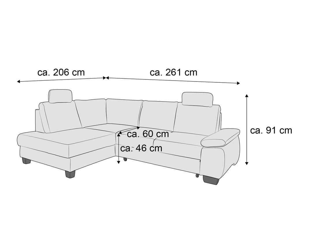 Ecksofa Betsy II | Grau