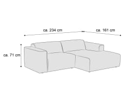 Ecksofa Kaja | Grau